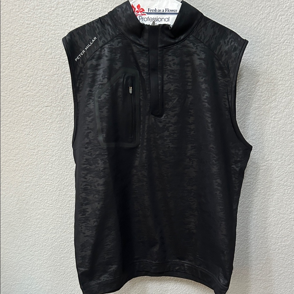 Peter Millar Black Sleeveless Performance Top